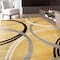 World Rug Gallery Modern Wavy Circles Design 8'8'' x 12' Yellow 377YELLOW8X12 - alternate 1